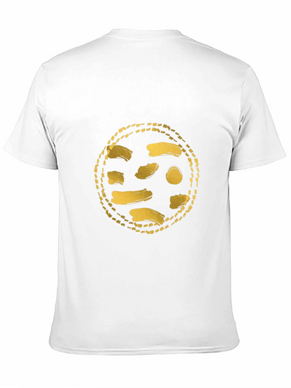 Gold Abstract Graphic Black T-Shirt