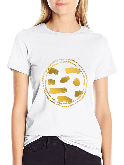 Gold Abstract Graphic Black T-Shirt