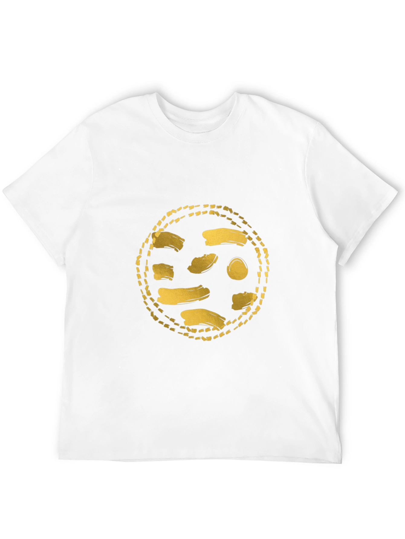 Gold Abstract Graphic Black T-Shirt