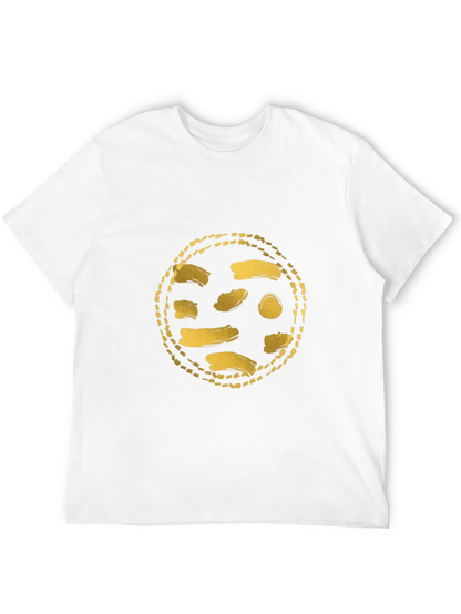 Gold Abstract Graphic Black T-Shirt