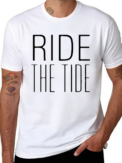 Ride the Tide Black Graphic T-Shirt