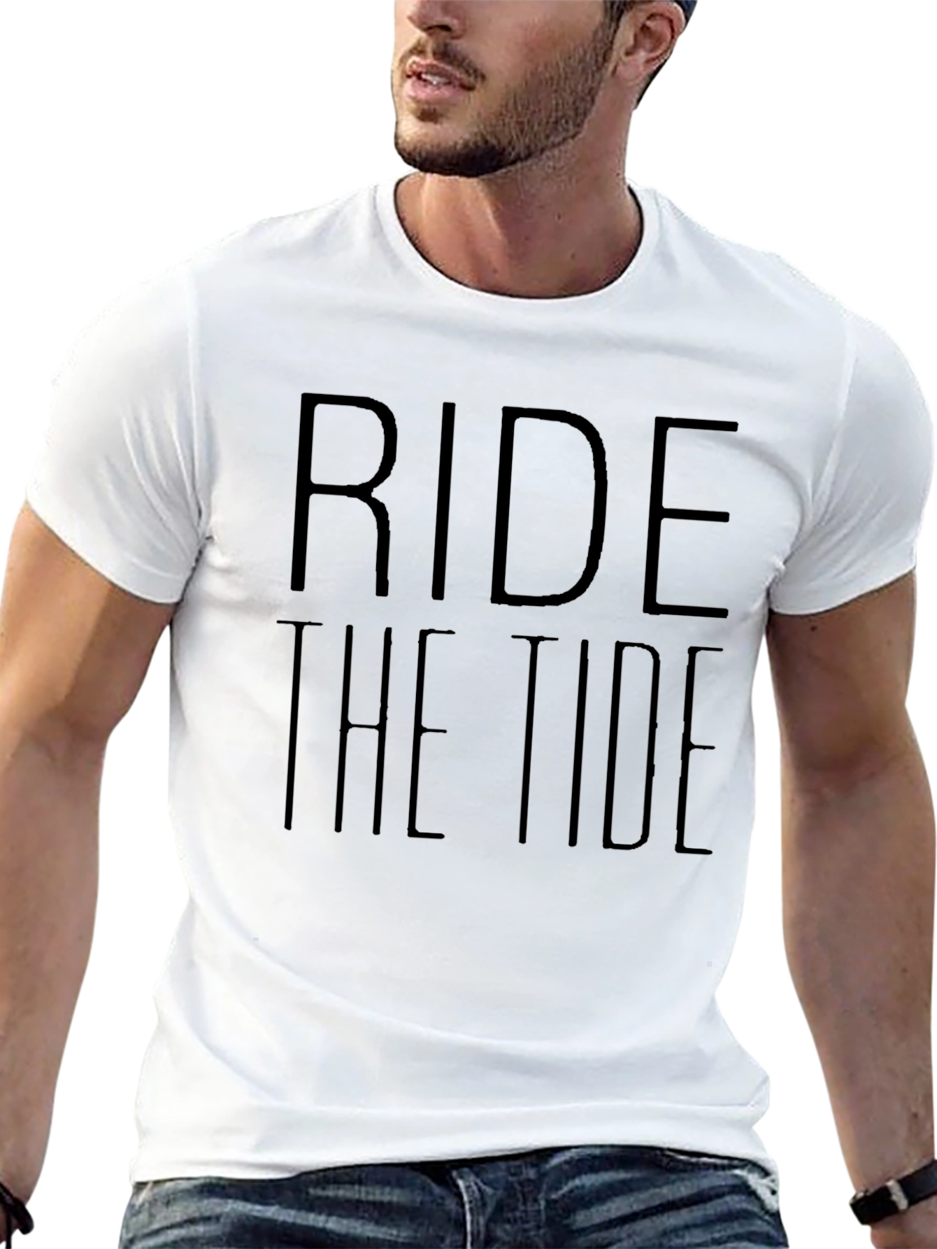 Ride the Tide Black Graphic T-Shirt