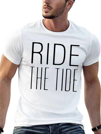 Ride the Tide Black Graphic T-Shirt