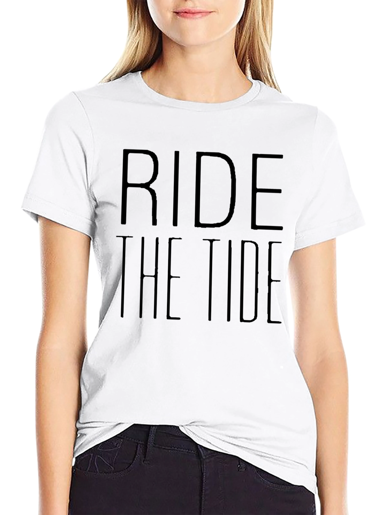 Ride the Tide Black Graphic T-Shirt