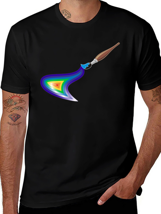 Rainbow Paintbrush Design T-Shirt
