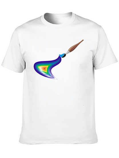 Rainbow Paintbrush Design T-Shirt