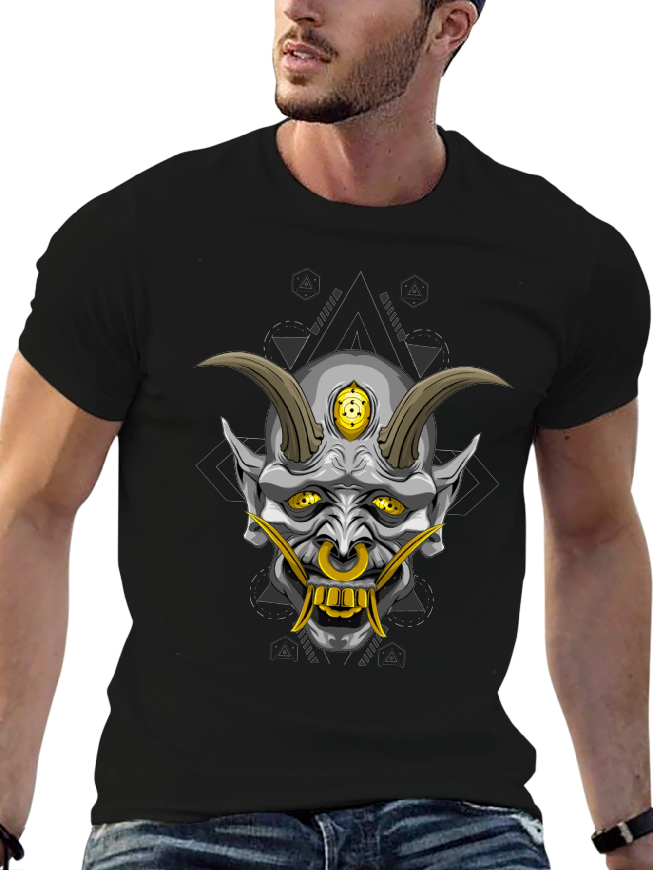 Black Oni Demon Graphic T-Shirt