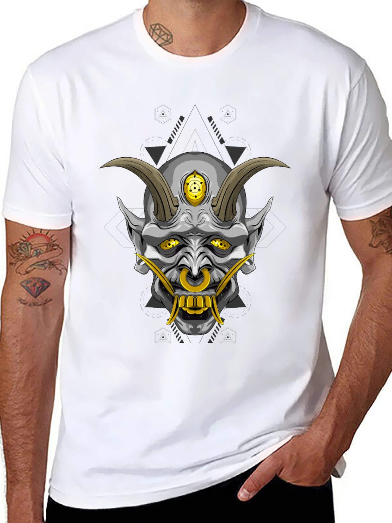 Black Oni Demon Graphic T-Shirt
