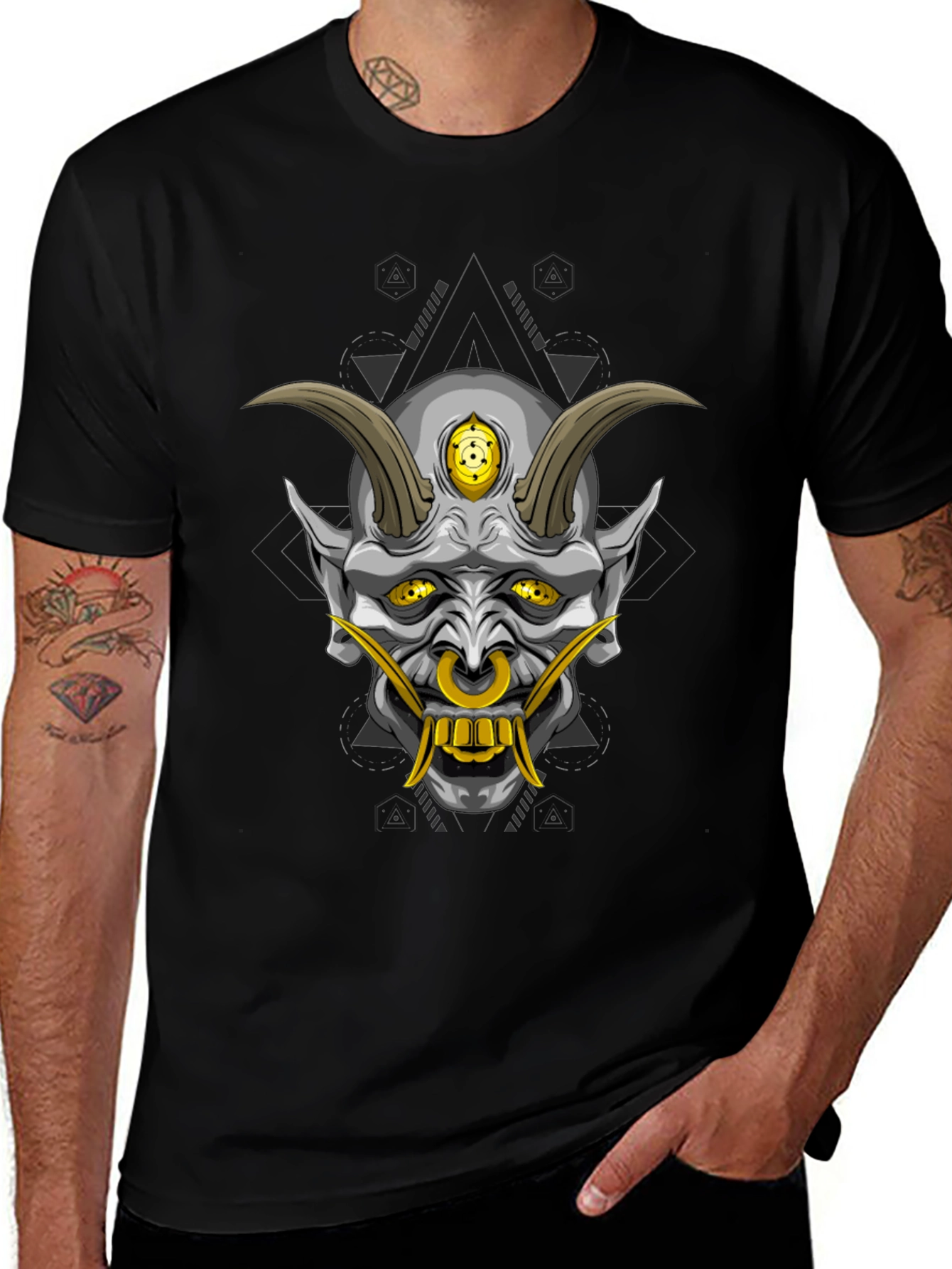 Black Oni Demon Graphic T-Shirt
