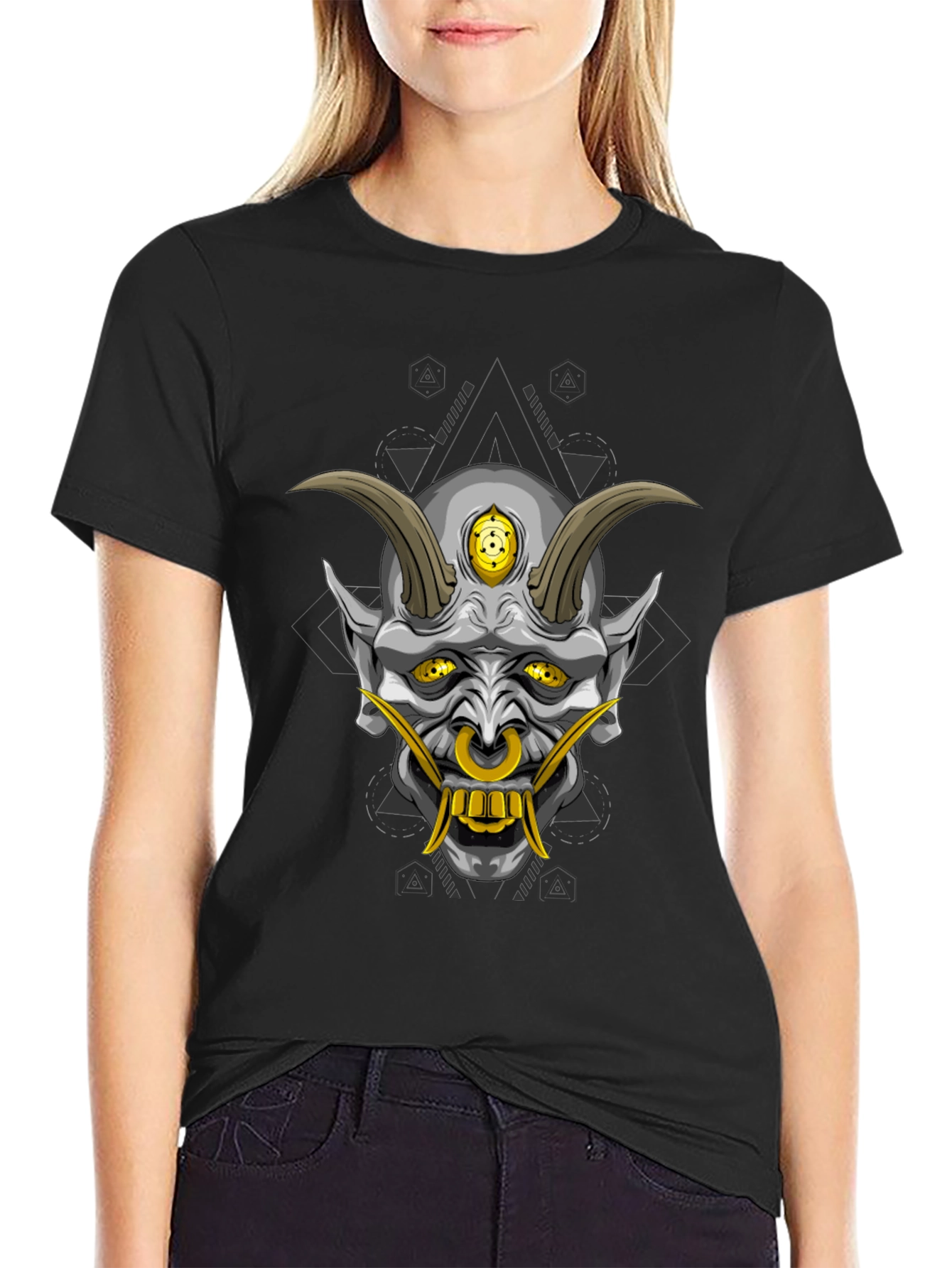 Black Oni Demon Graphic T-Shirt