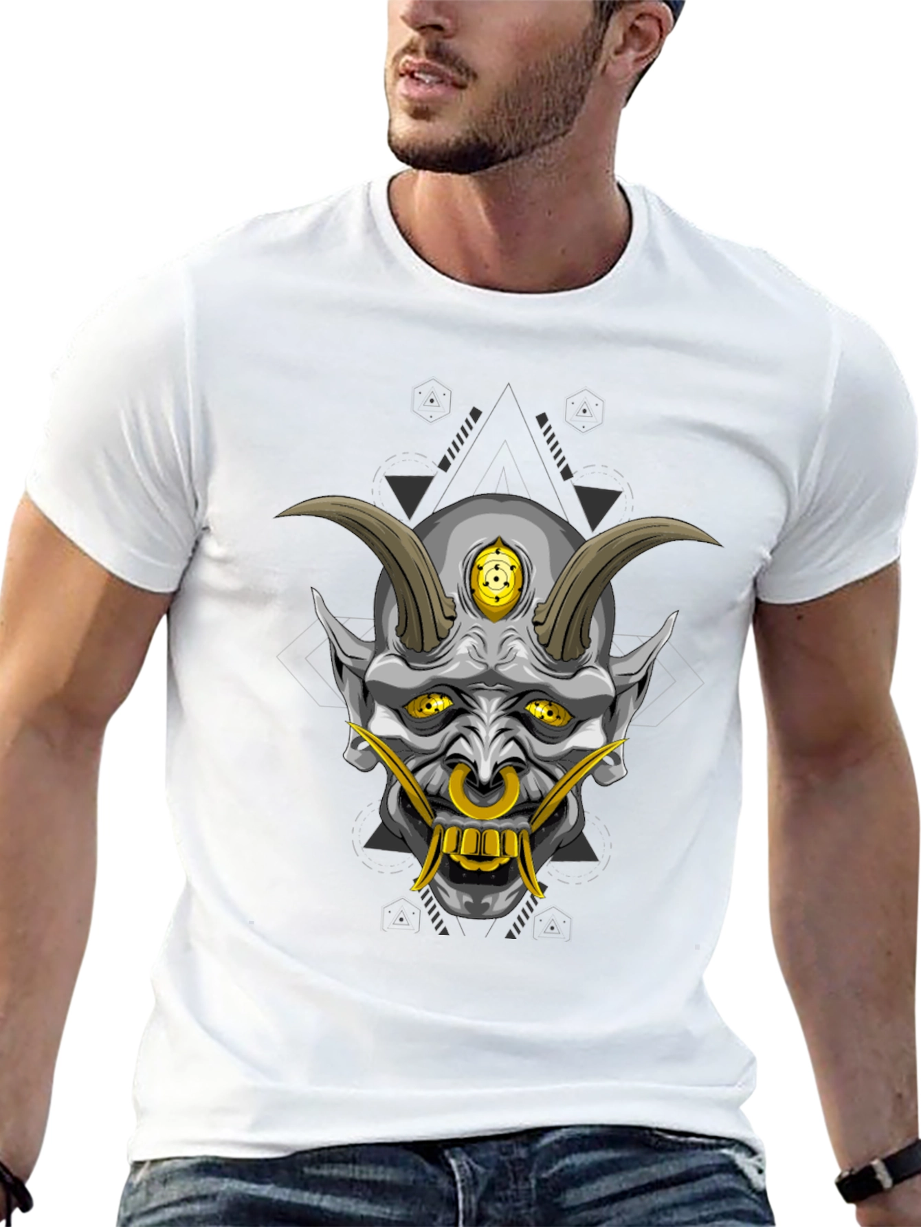 Black Oni Demon Graphic T-Shirt