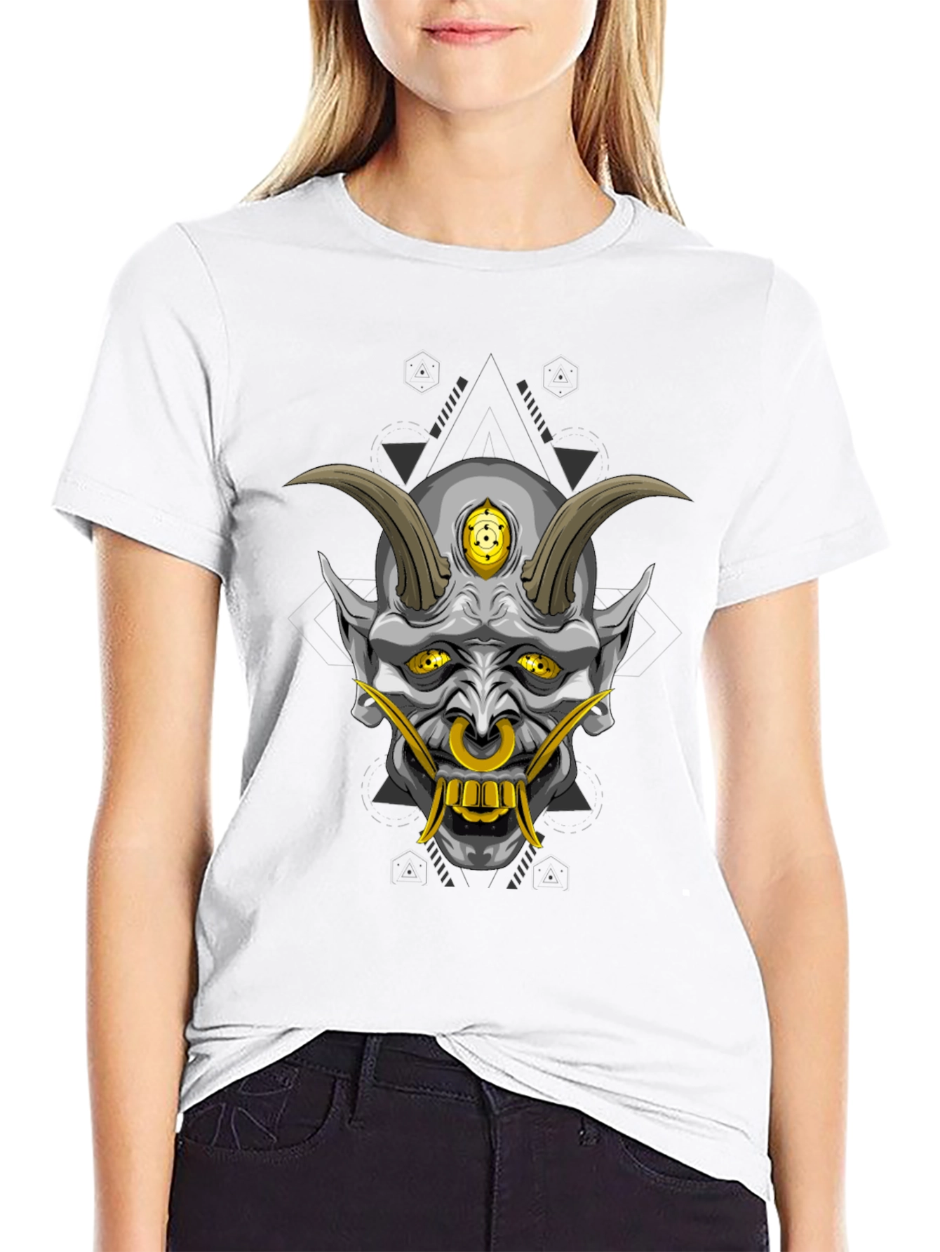 Black Oni Demon Graphic T-Shirt