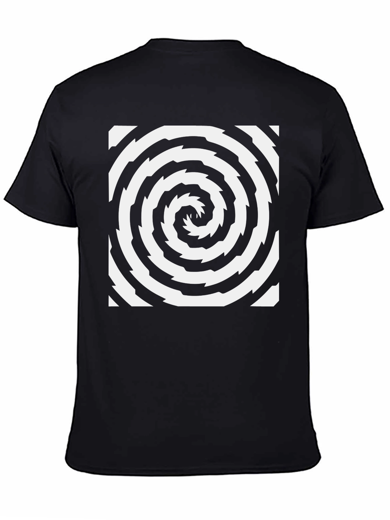 Hypnotic Swirl Black Tee - Stylish Optical Illusion Design