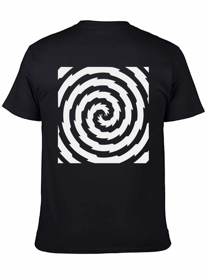 Hypnotic Swirl Black Tee - Stylish Optical Illusion Design