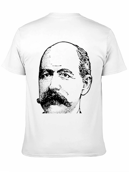 Black T-Shirt with Portrait Graphic