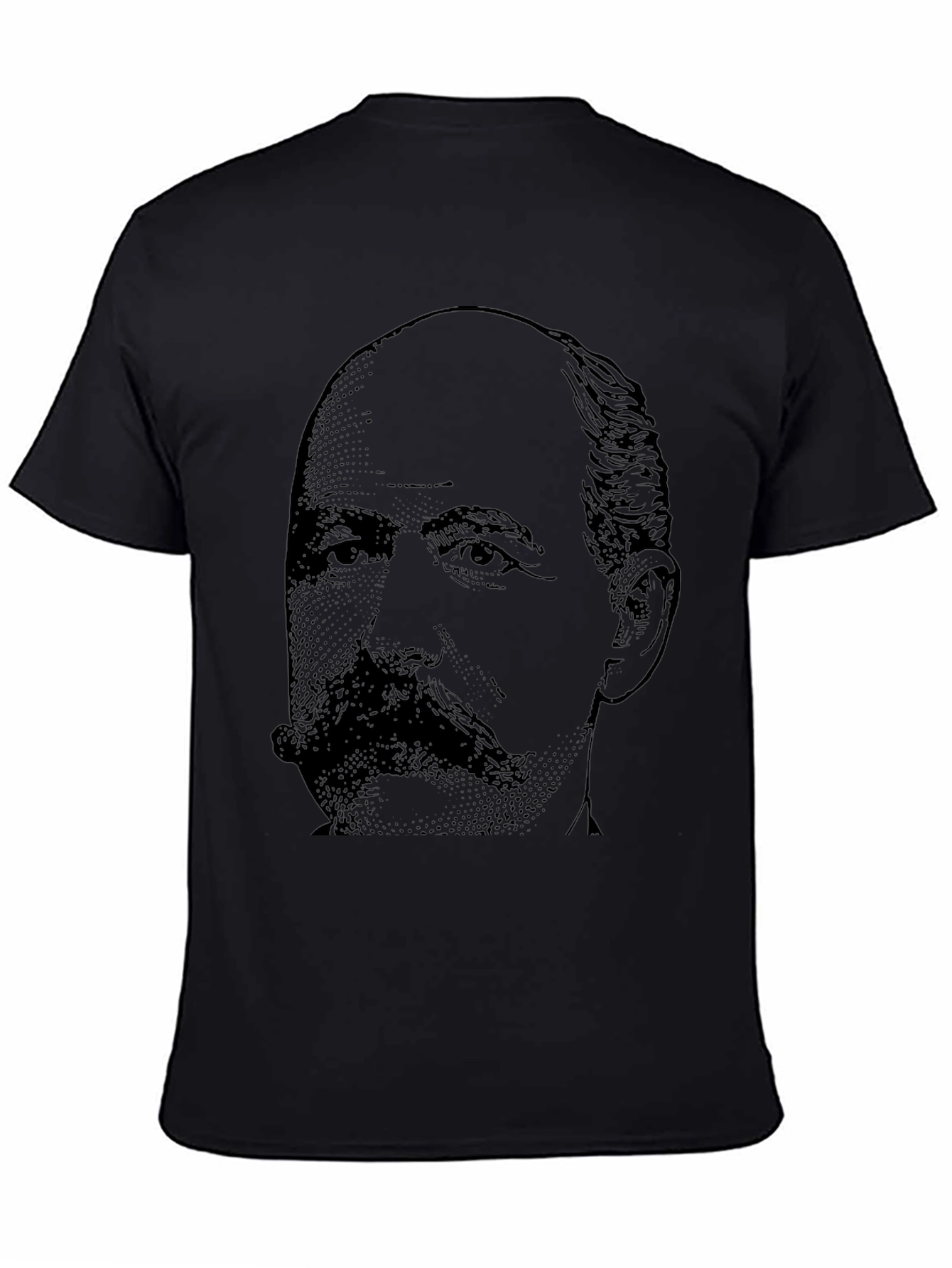 Black T-Shirt with Portrait Graphic