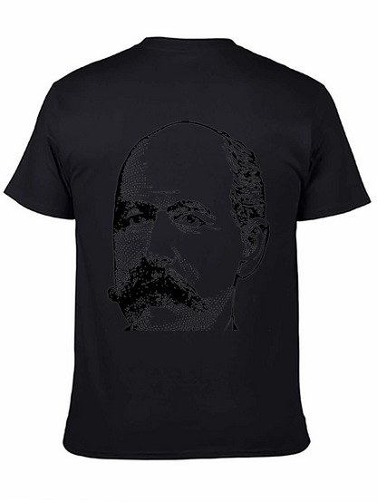 Black T-Shirt with Portrait Graphic