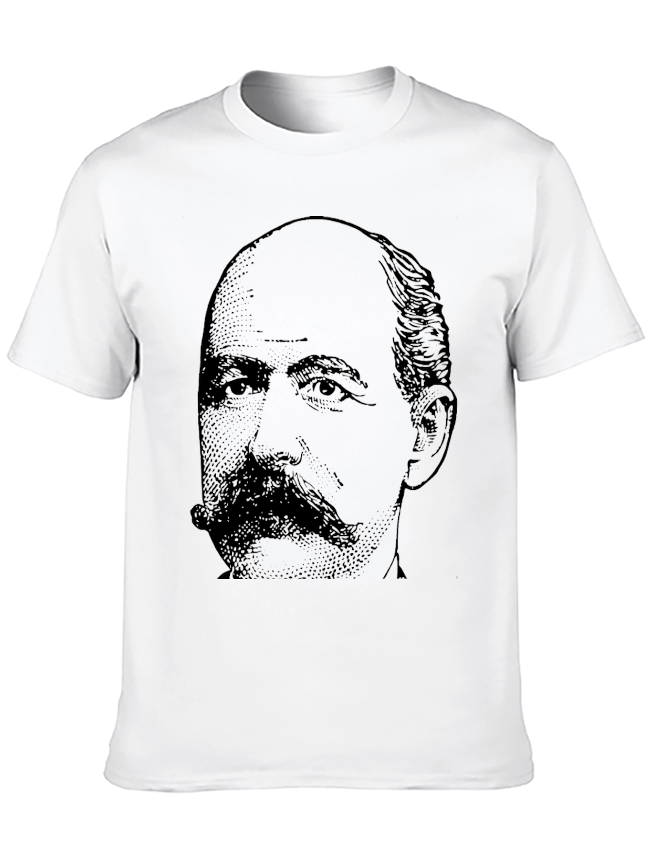 Black T-Shirt with Portrait Graphic