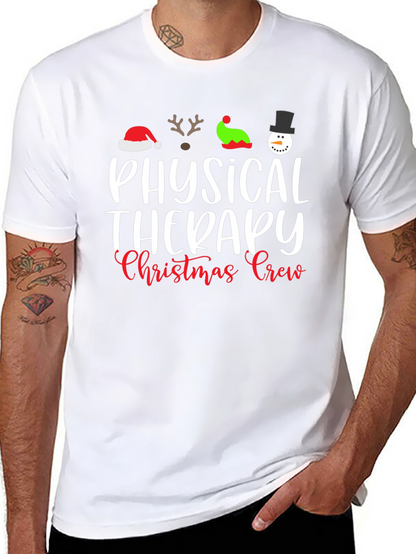 Physical Therapy Christmas Crew Black T-Shirt