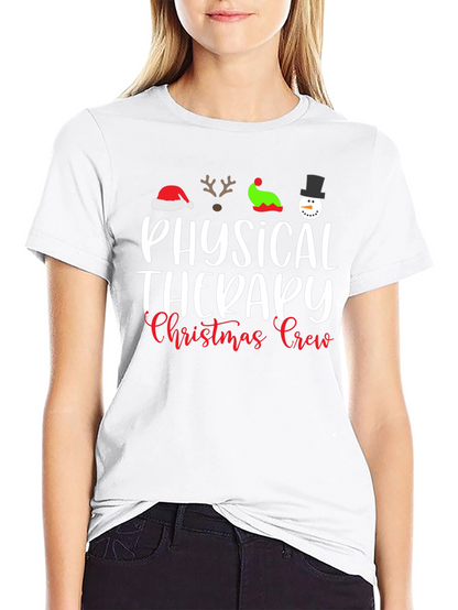 Physical Therapy Christmas Crew Black T-Shirt