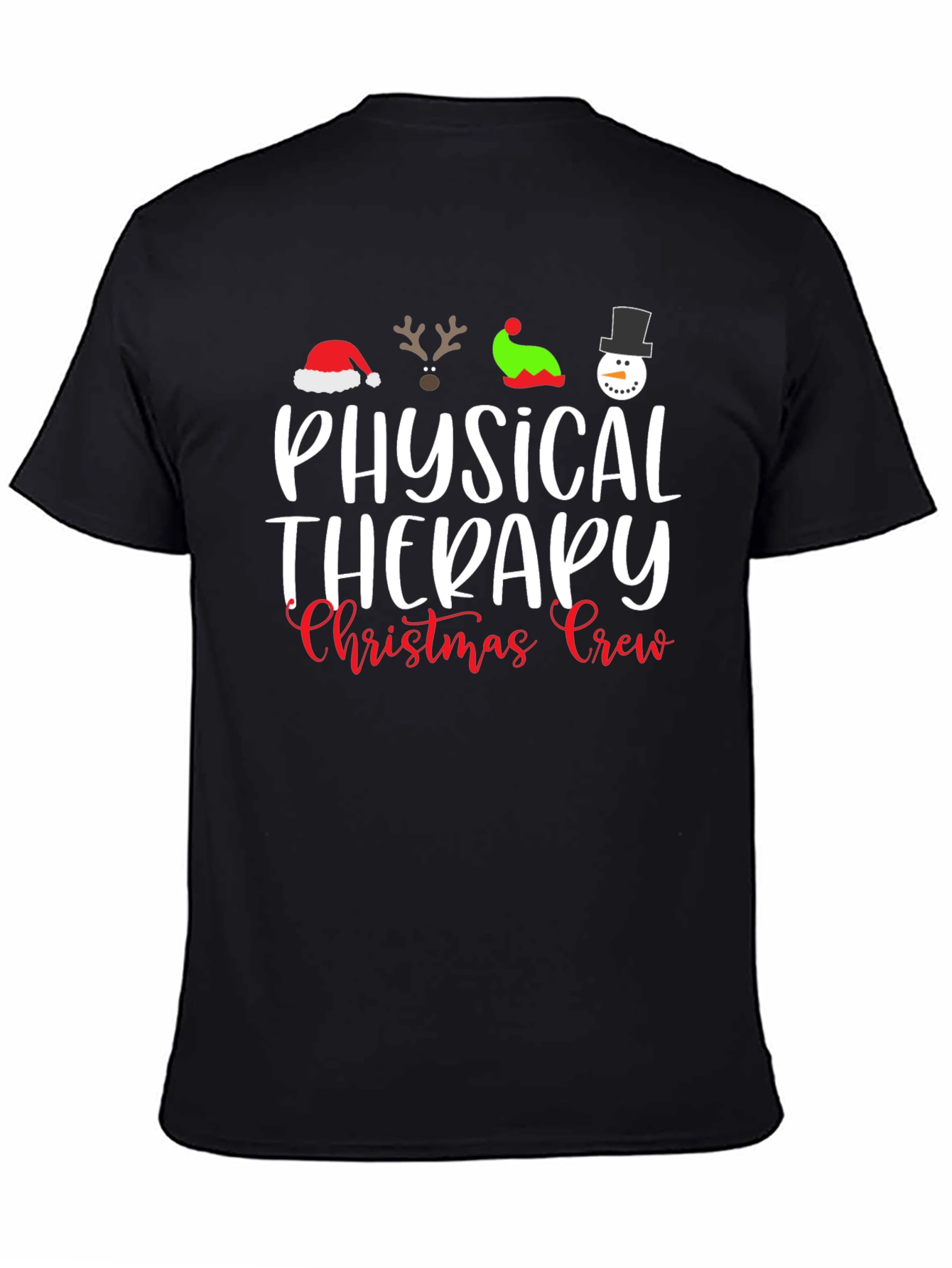 Physical Therapy Christmas Crew Black T-Shirt