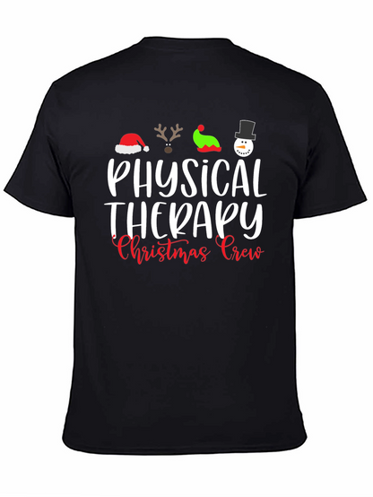 Physical Therapy Christmas Crew Black T-Shirt