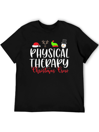 Physical Therapy Christmas Crew Black T-Shirt