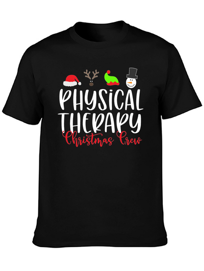 Physical Therapy Christmas Crew Black T-Shirt