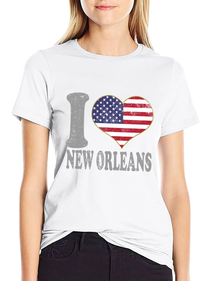 I Heart New Orleans T-Shirt Patriotic Tee