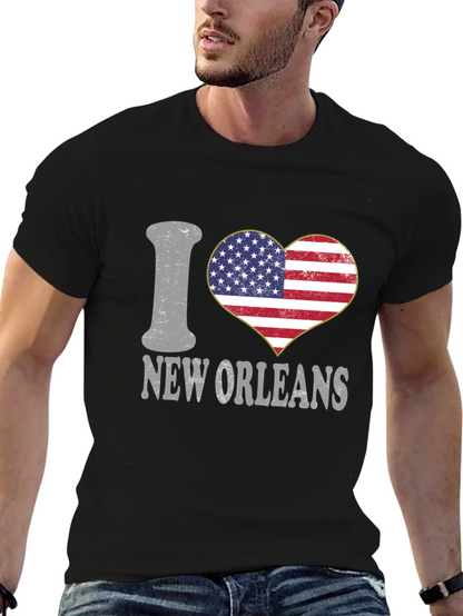 I Heart New Orleans T-Shirt Patriotic Tee