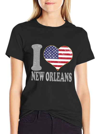 I Heart New Orleans T-Shirt Patriotic Tee