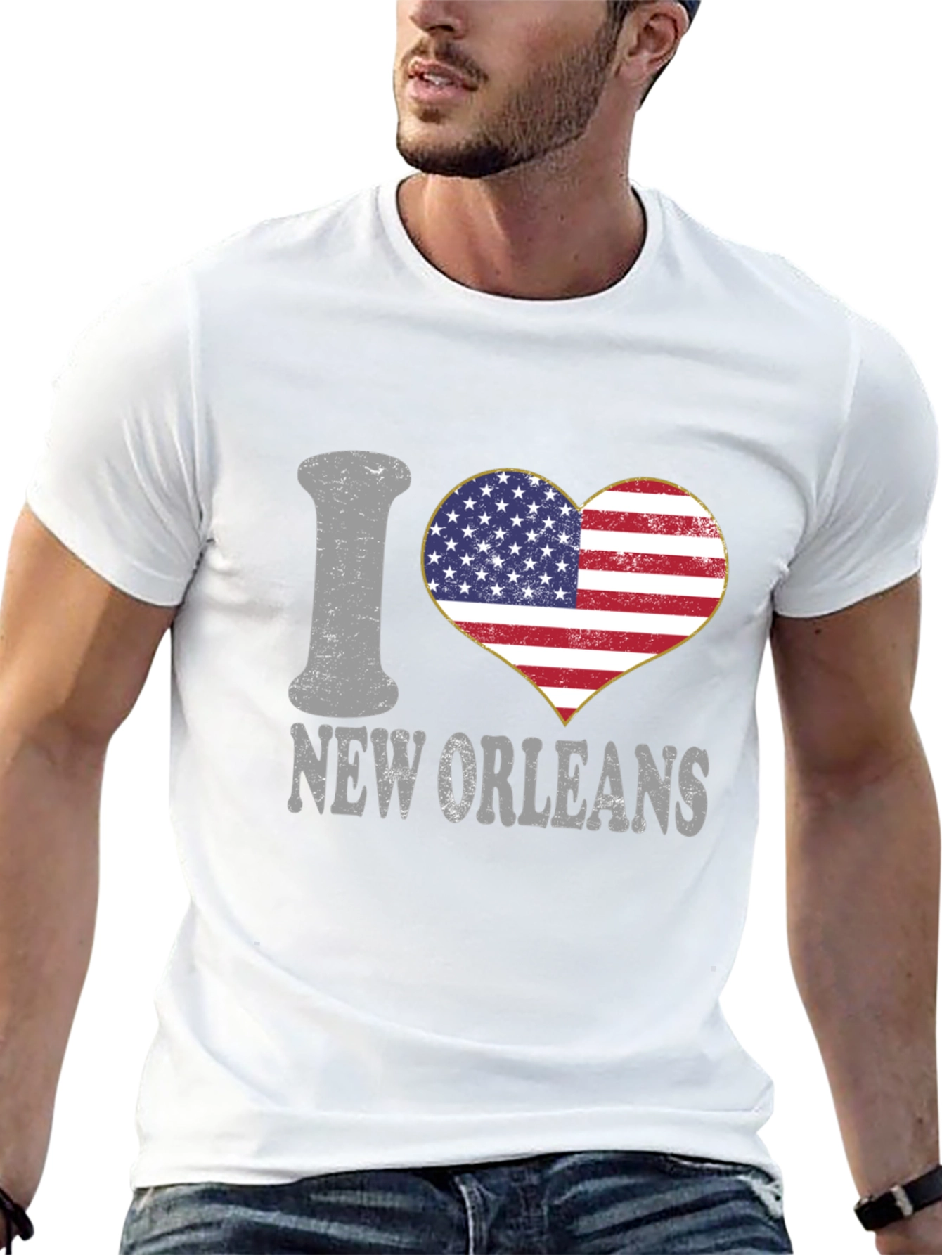 I Heart New Orleans T-Shirt Patriotic Tee