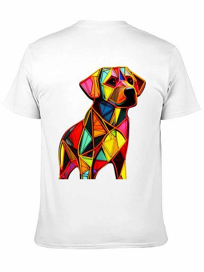 Geometric Dog Graphic Black T-Shirt