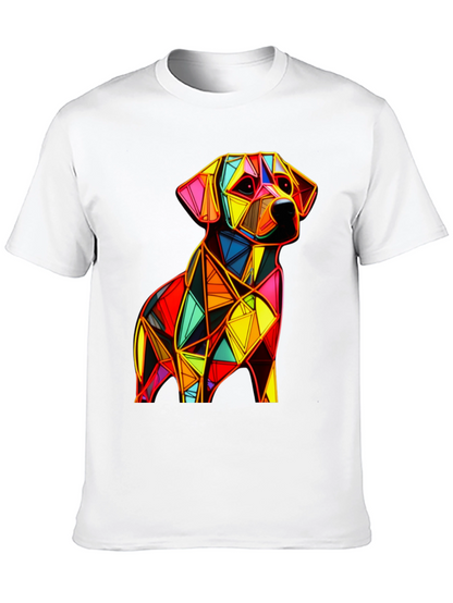 Geometric Dog Graphic Black T-Shirt