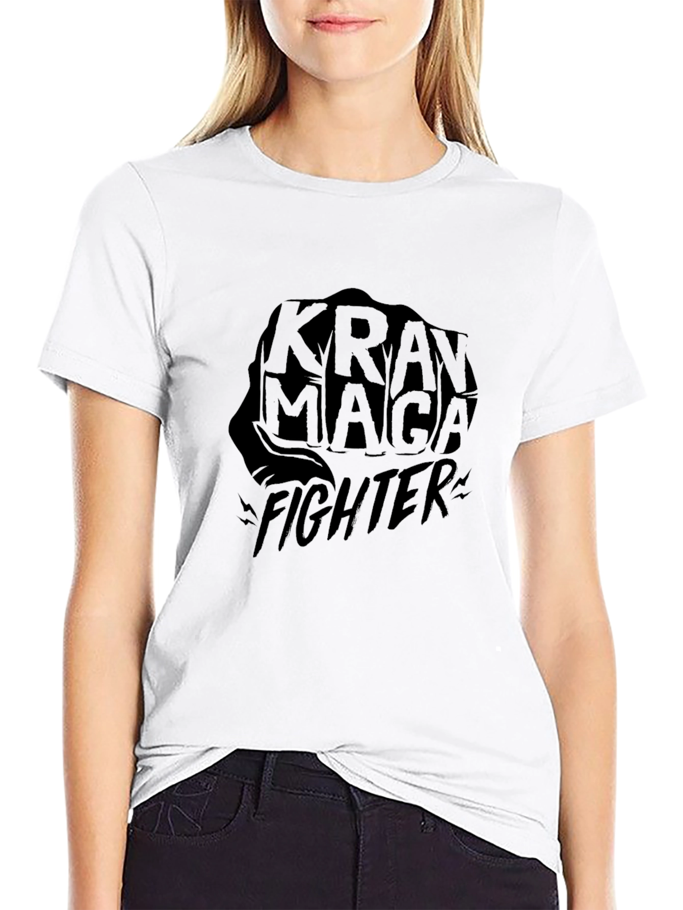Krav Maga Fighter Black T-Shirt Martial Arts Graphic Tee