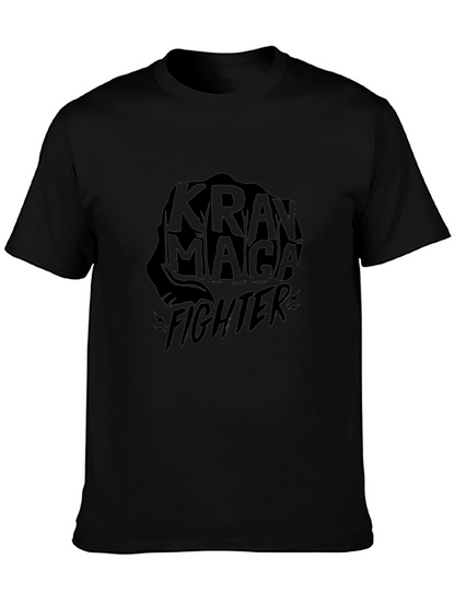 Krav Maga Fighter Black T-Shirt Martial Arts Graphic Tee
