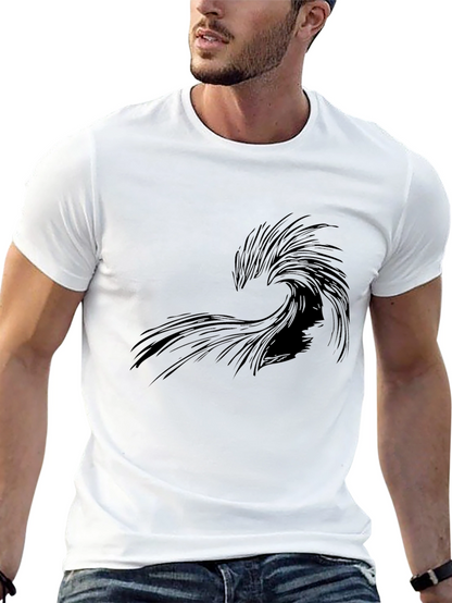 Stylish Black Wave Graphic Tee