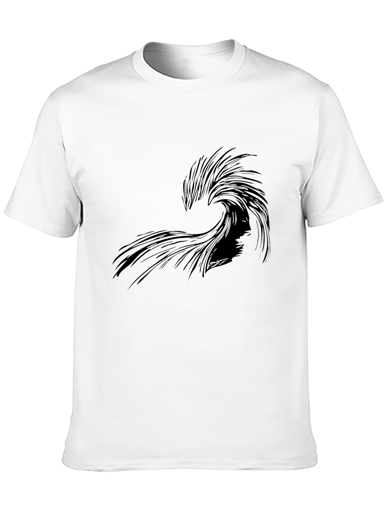 Stylish Black Wave Graphic Tee