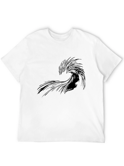 Stylish Black Wave Graphic Tee