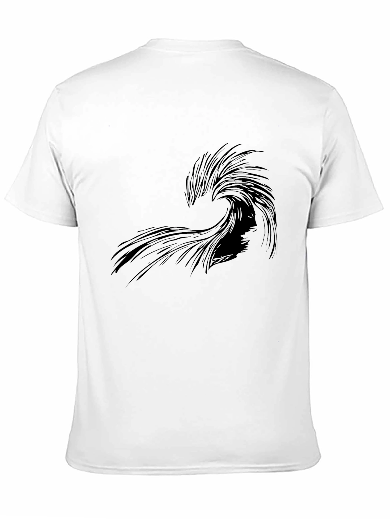Stylish Black Wave Graphic Tee
