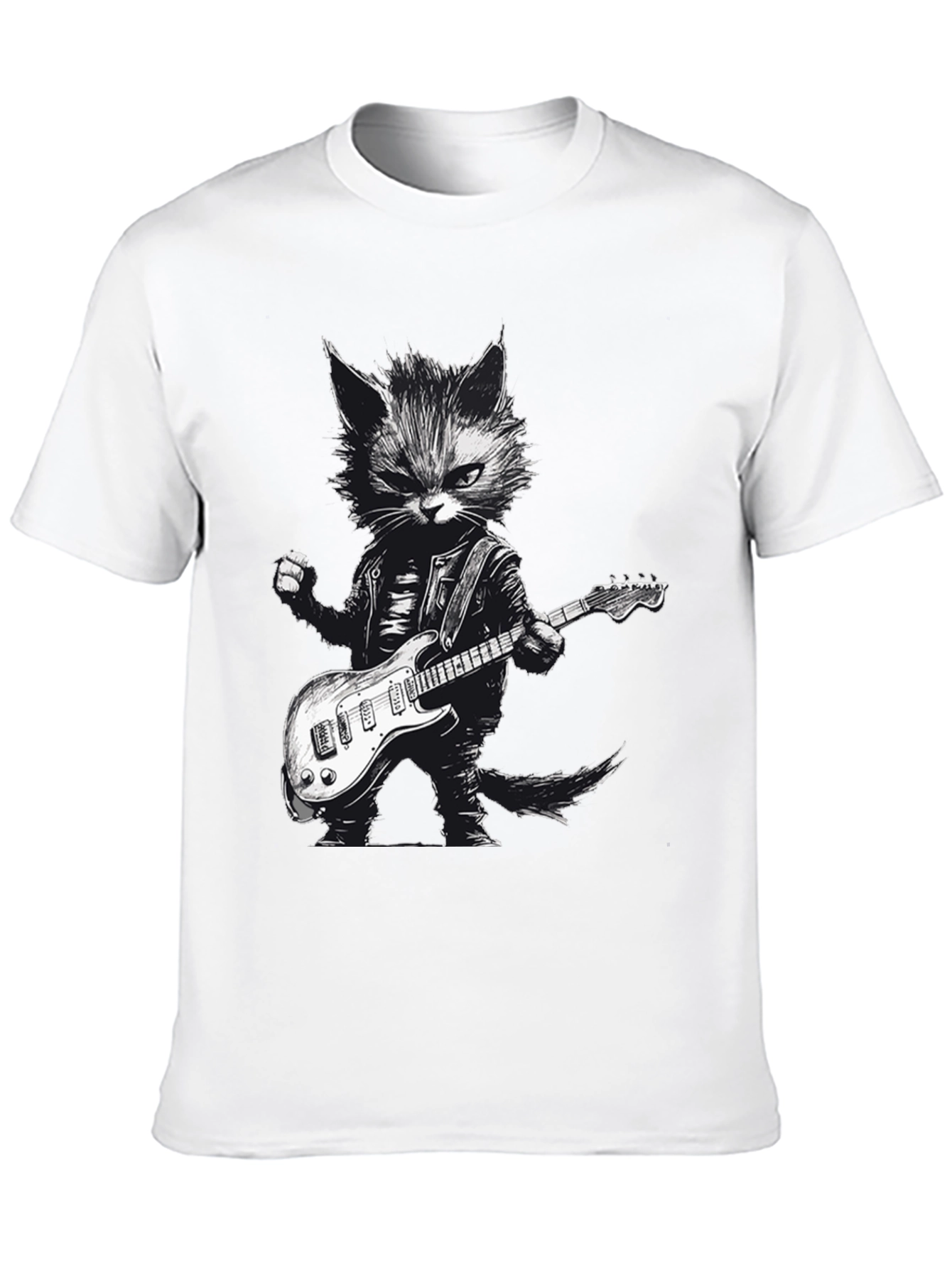 Cool Cat Guitarist Graphic Tee