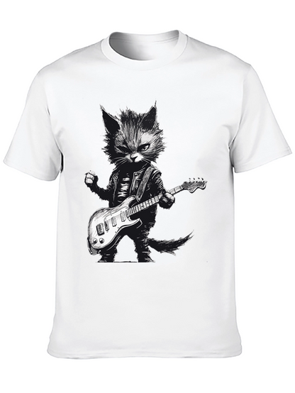 Cool Cat Guitarist Graphic Tee