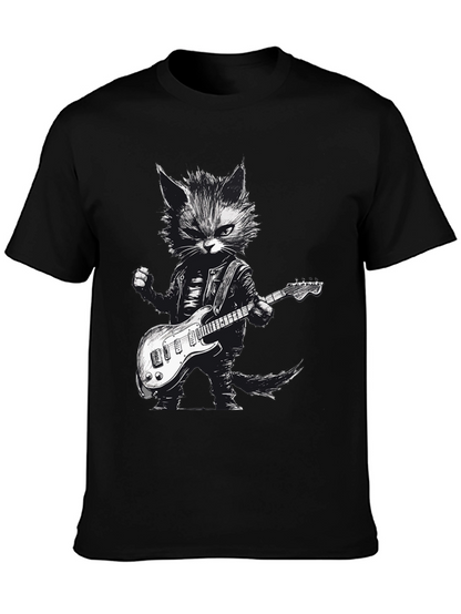 Cool Cat Guitarist Graphic Tee