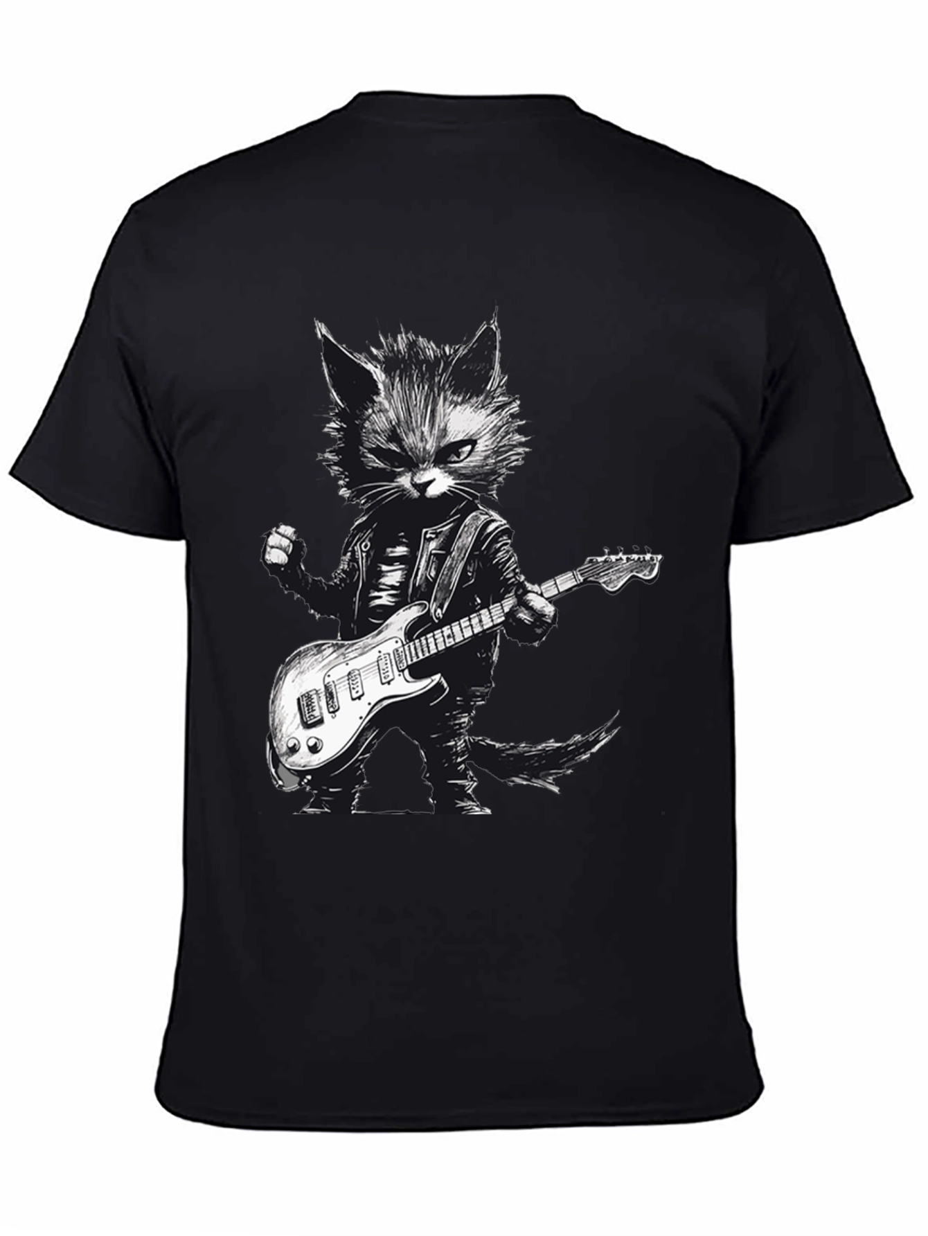 Cool Cat Guitarist Graphic Tee
