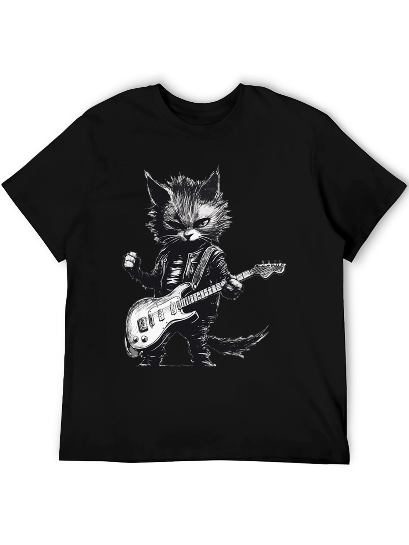 Cool Cat Guitarist Graphic Tee