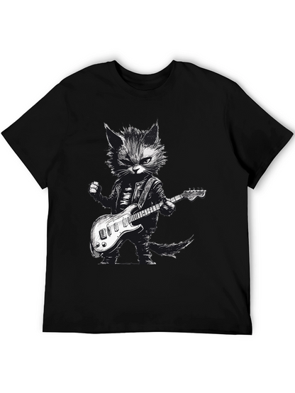 Cool Cat Guitarist Graphic Tee