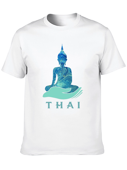 Thai Buddha Graphic T-Shirt - Black