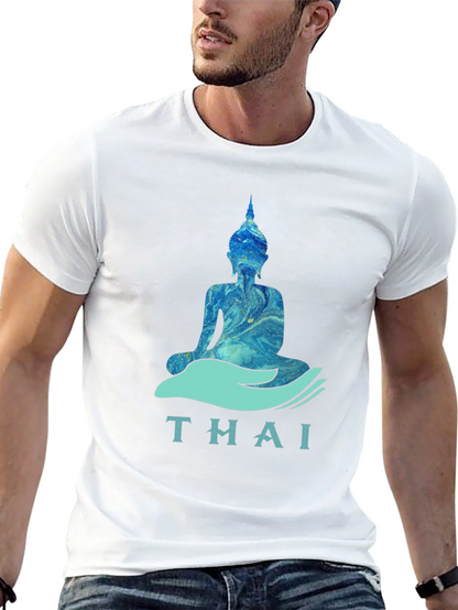 Thai Buddha Graphic T-Shirt - Black
