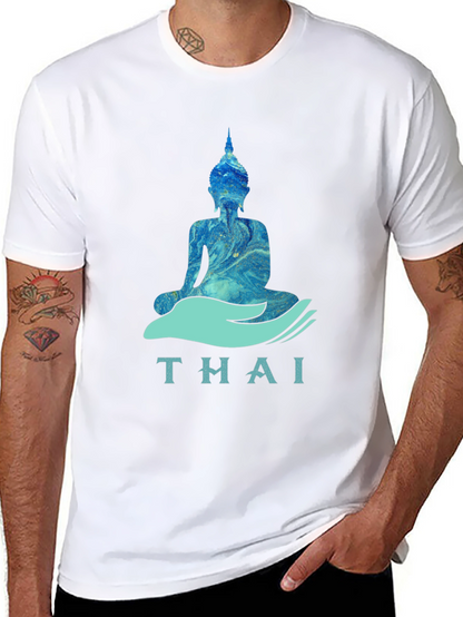 Thai Buddha Graphic T-Shirt - Black