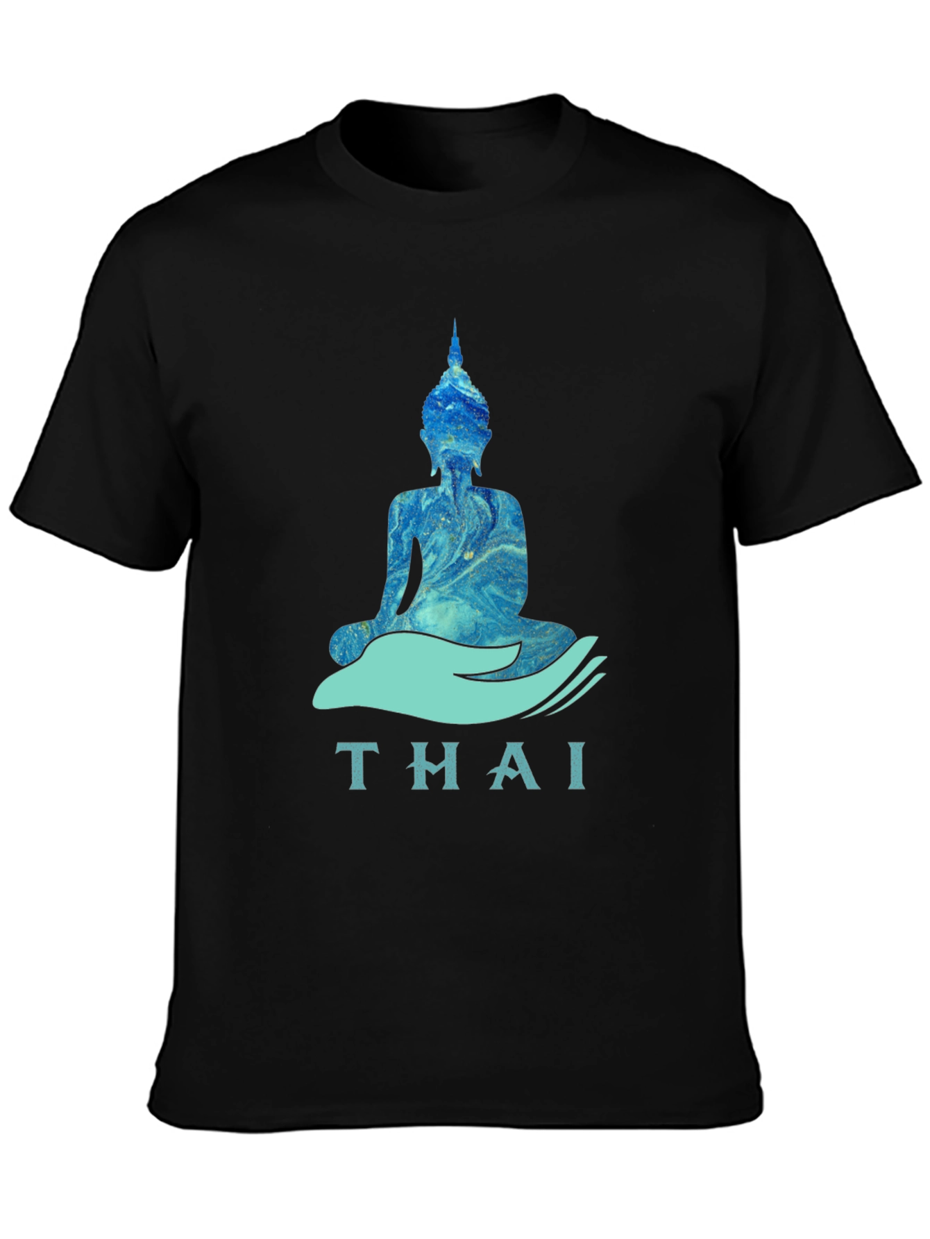 Thai Buddha Graphic T-Shirt - Black